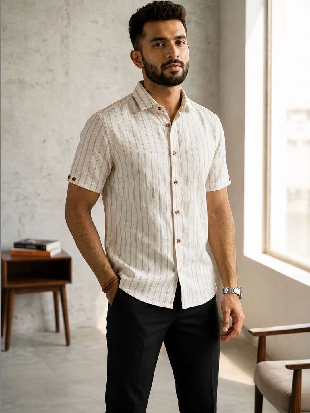 IRSIA Men Relaxed Striped Casual Shirt - view 1