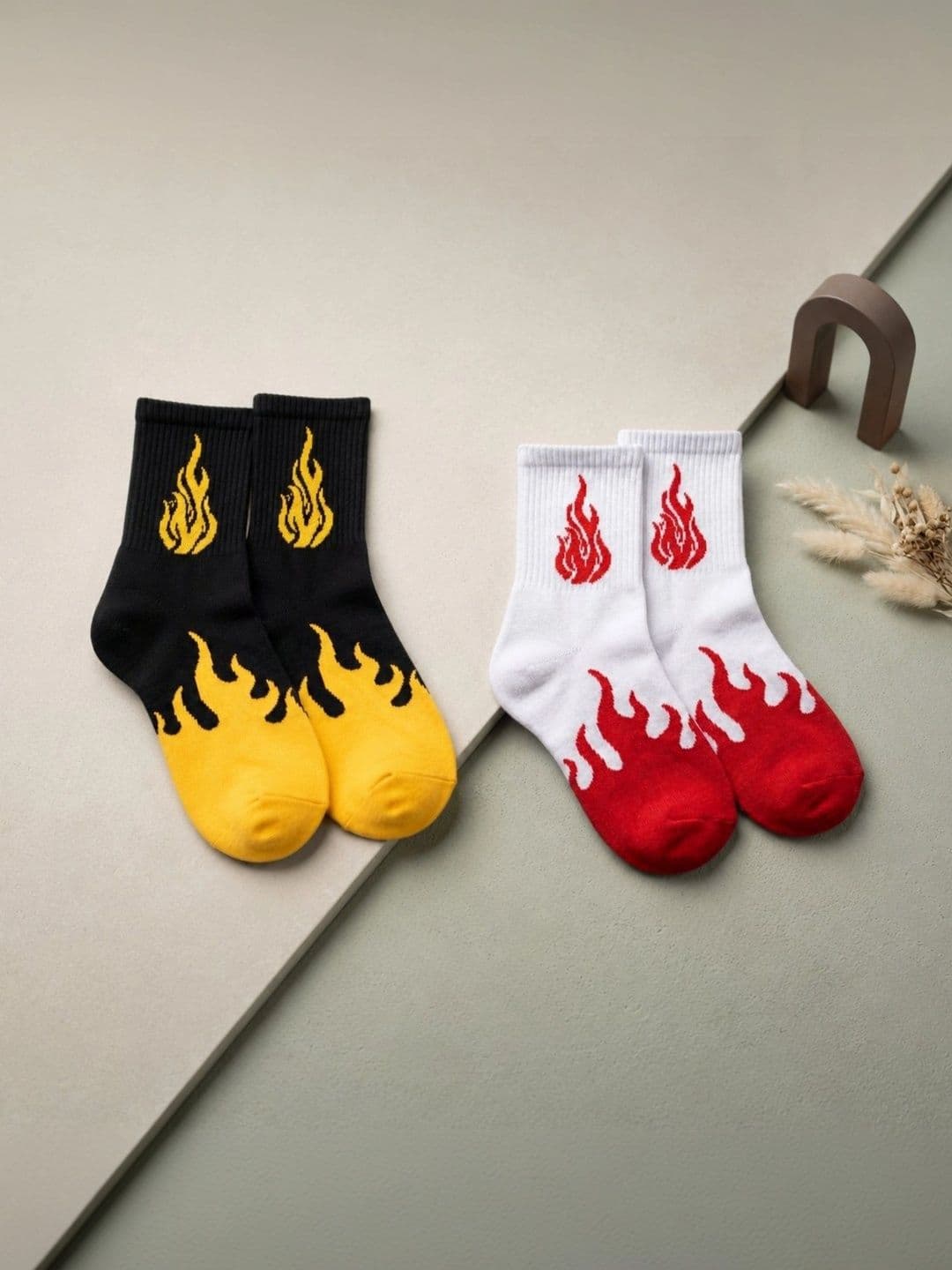 pell-mell Men Pack of 2 Cotton Assorted Patterned Above Ankle Socks - view 1