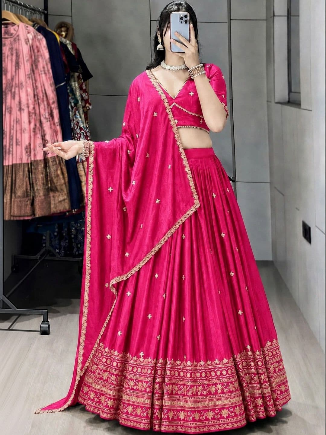 BAESD Embroidered Semi-Stitched Lehenga & Unstitched Blouse With Dupatta - view 1