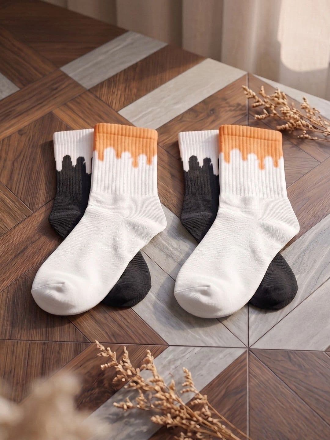 pell-mell Men Pack of 2 Cotton Assorted Patterned Above Ankle Socks - view 1