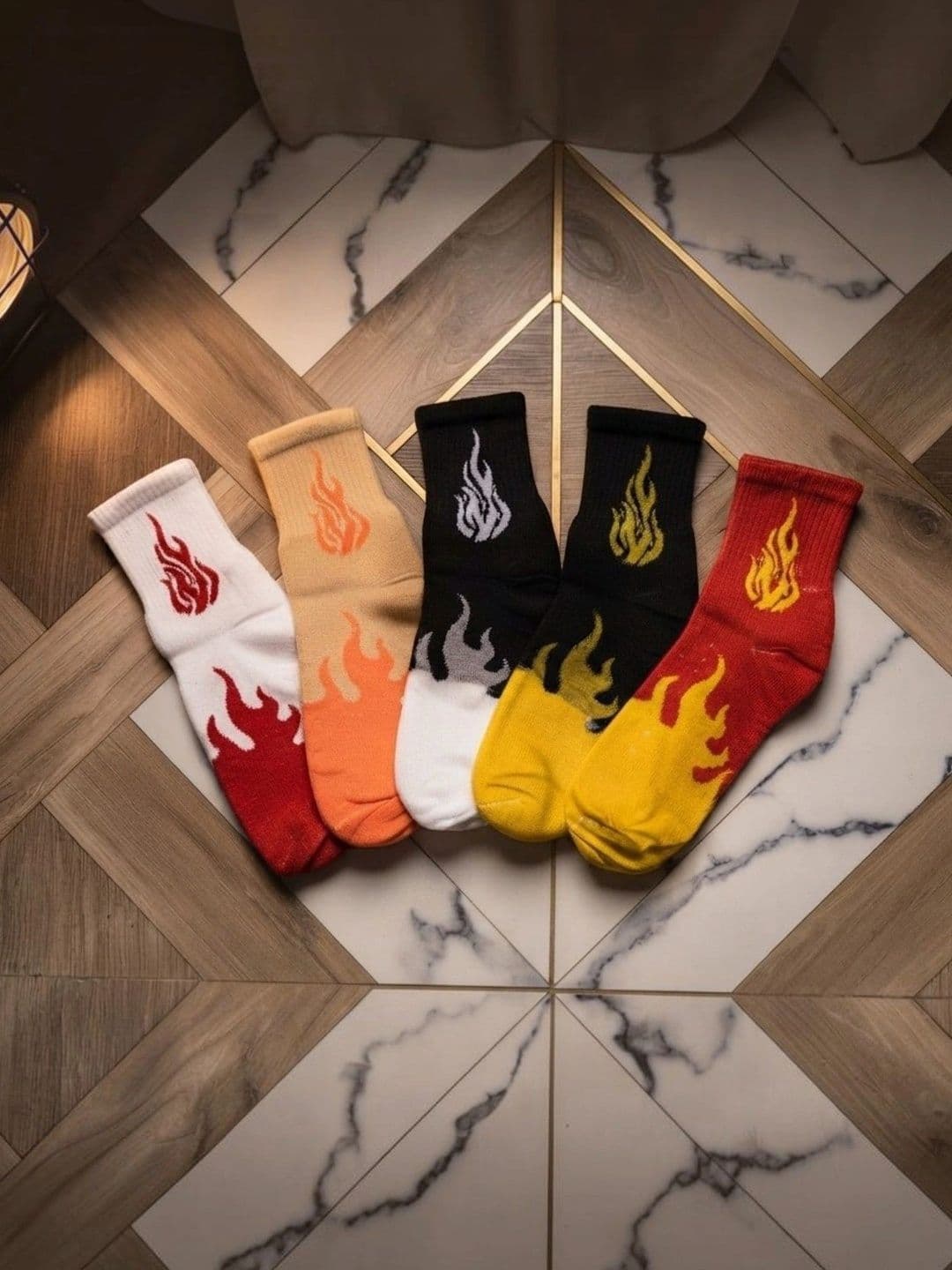 SWAZ Men Pack of 5 Cotton Assorted Patterned Above Ankle Socks - view 1