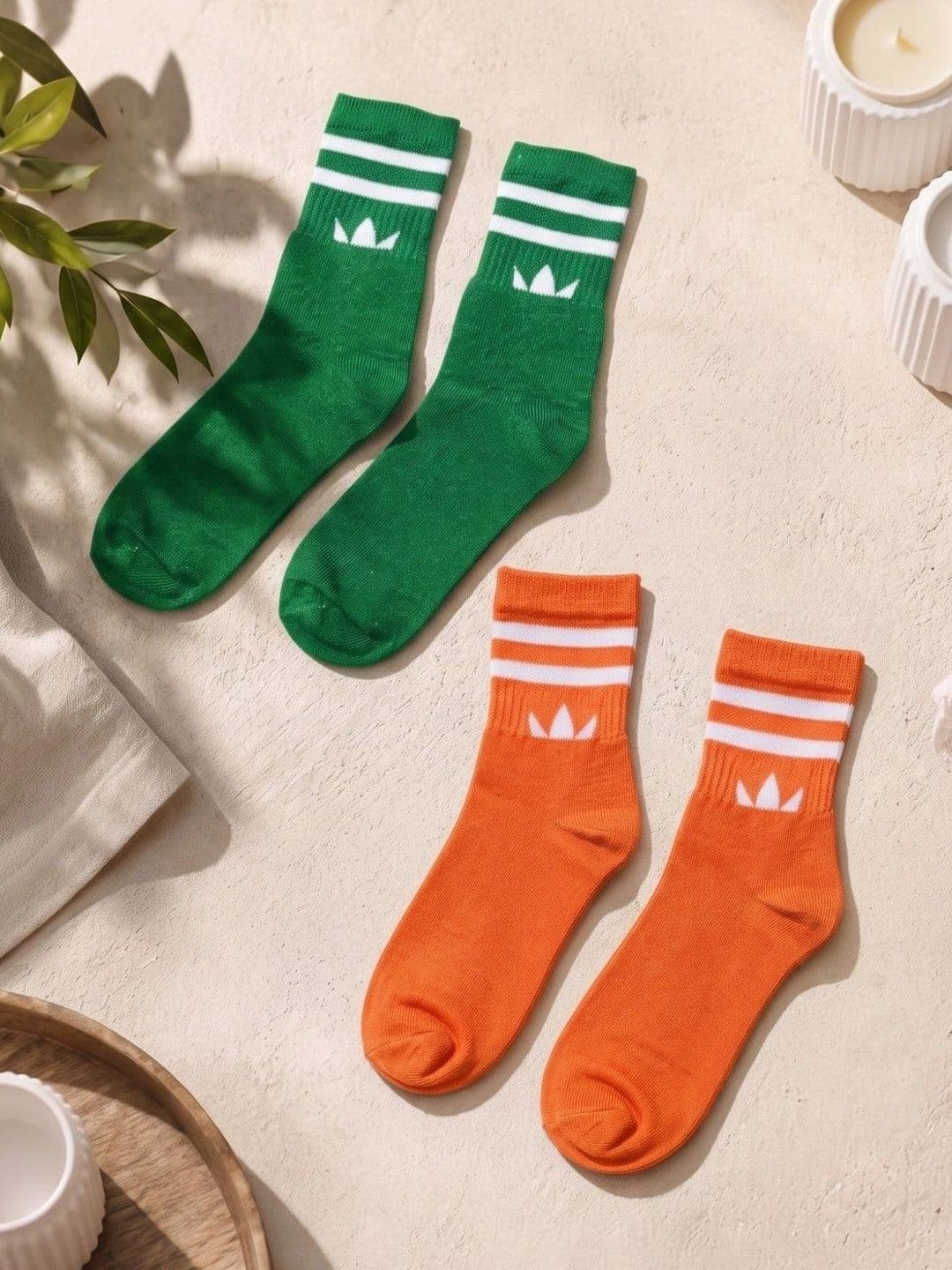 pell-mell Men Pack of 2 Cotton Assorted Striped Above Ankle Socks - view 1