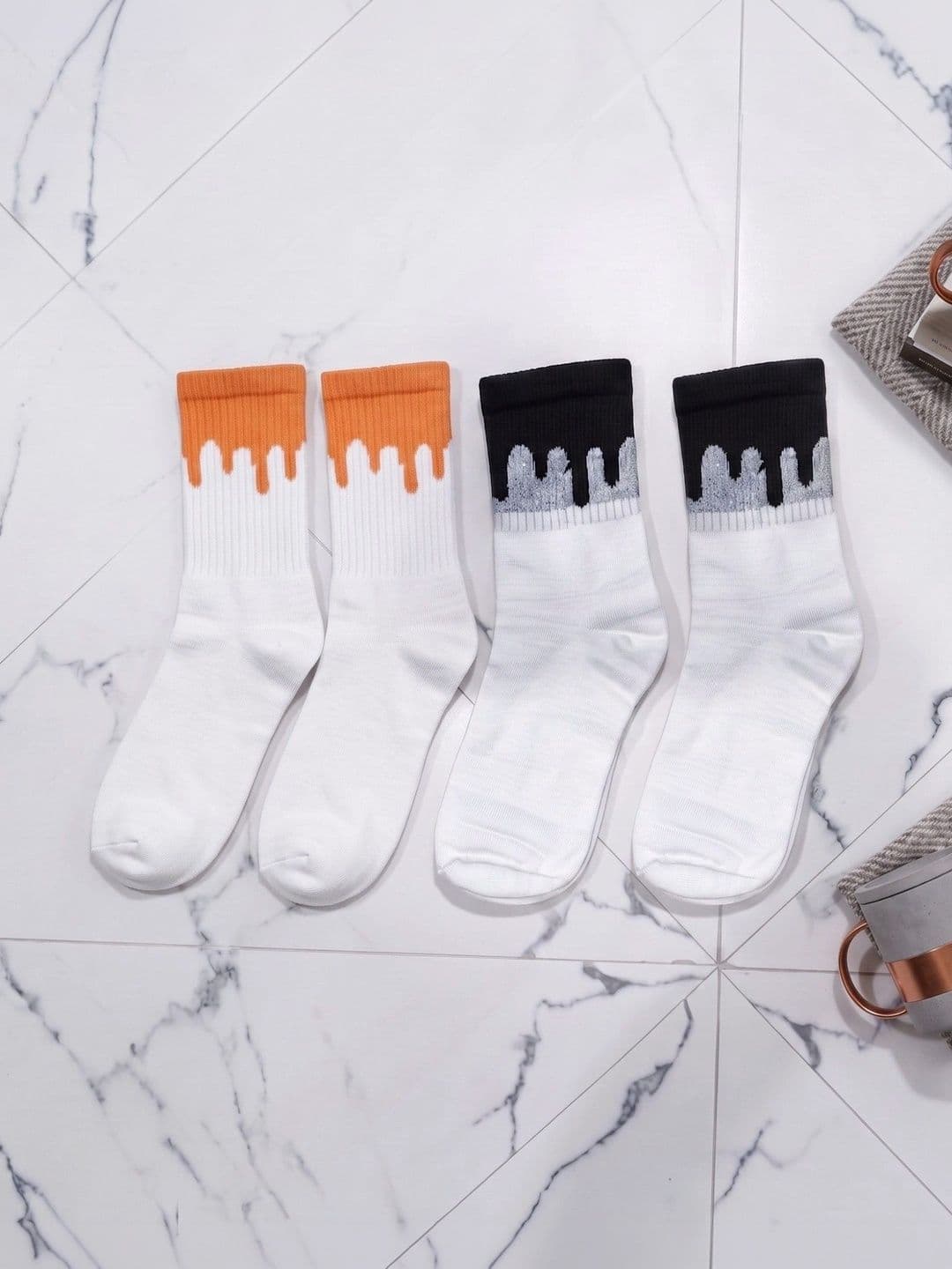 pell-mell Men Pack of 2 Cotton Assorted Patterned Calf Length Socks - view 1