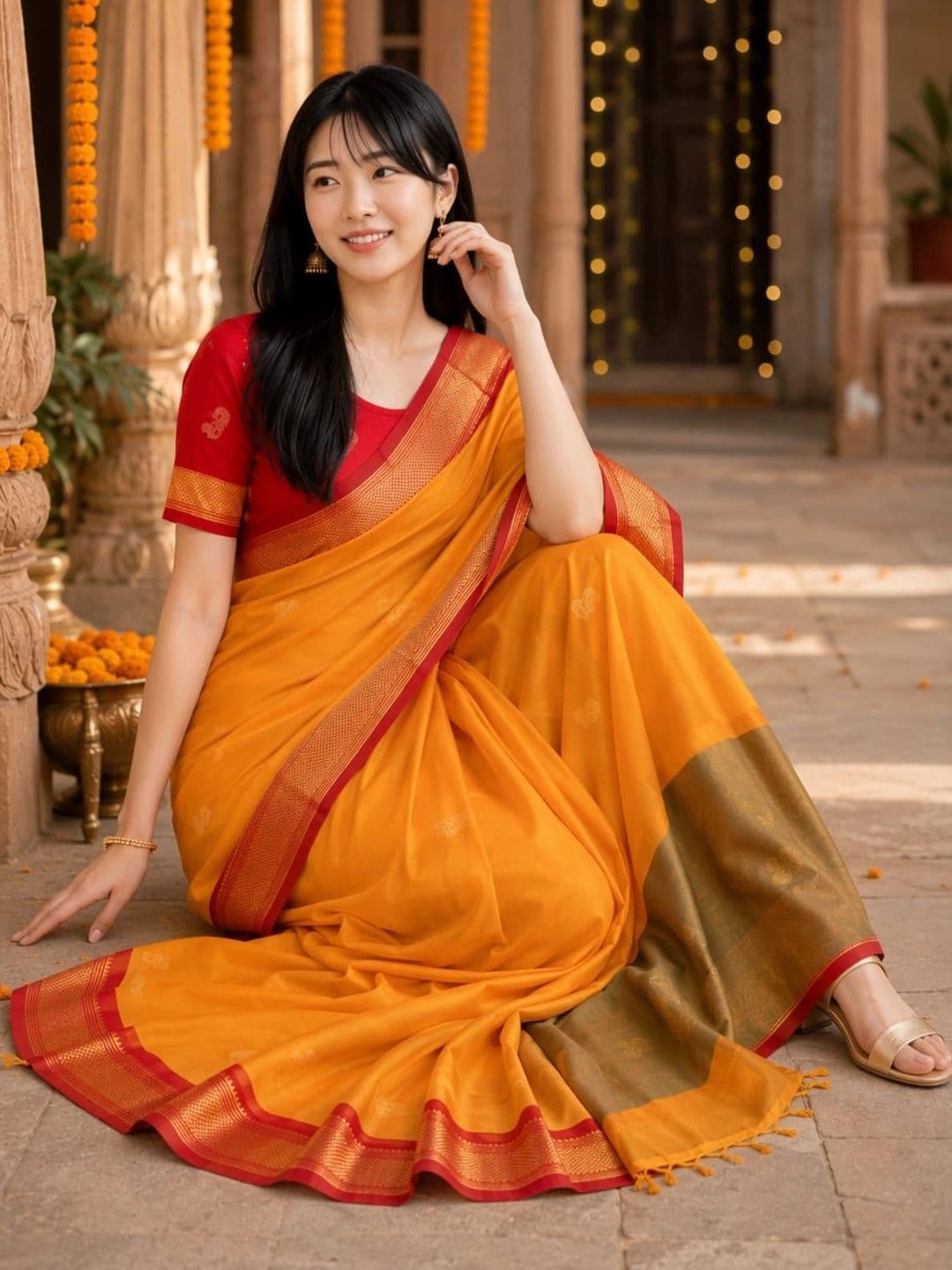 Moda Rapido Pure Cotton Kanjeevaram Saree - view 1