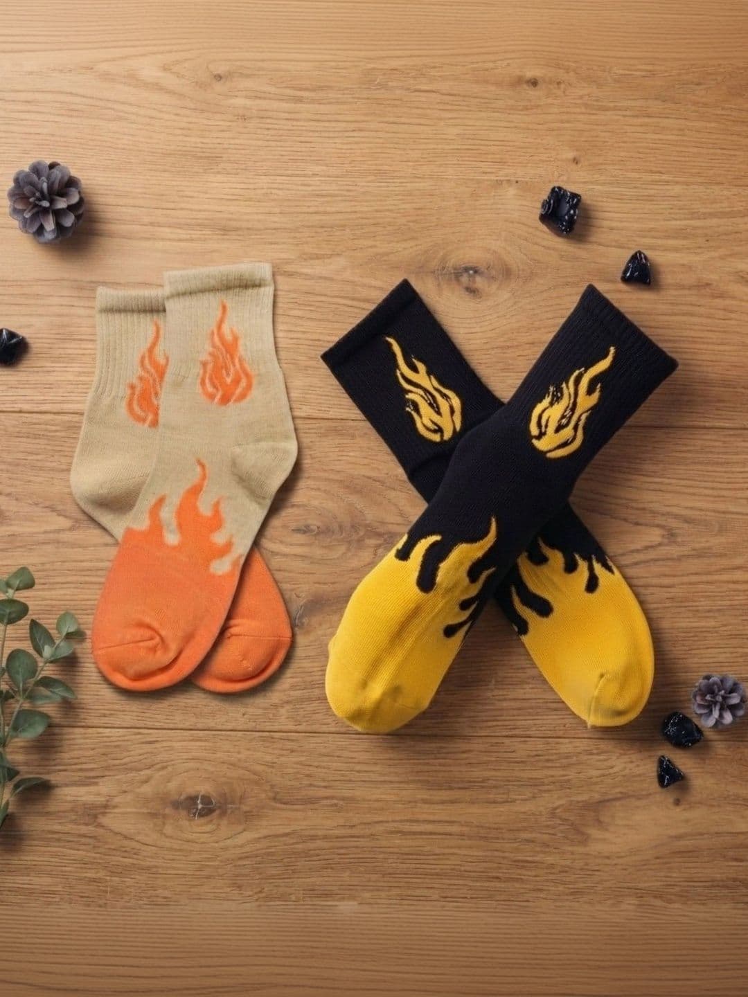 SWAZ Men Pack of 2 Cotton Assorted Patterned Above Ankle Socks - view 1