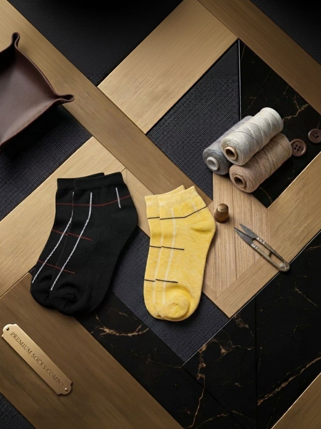 SWAZ Men Pack of 2 Cotton Assorted Patterned Ankle Length Socks - view 1