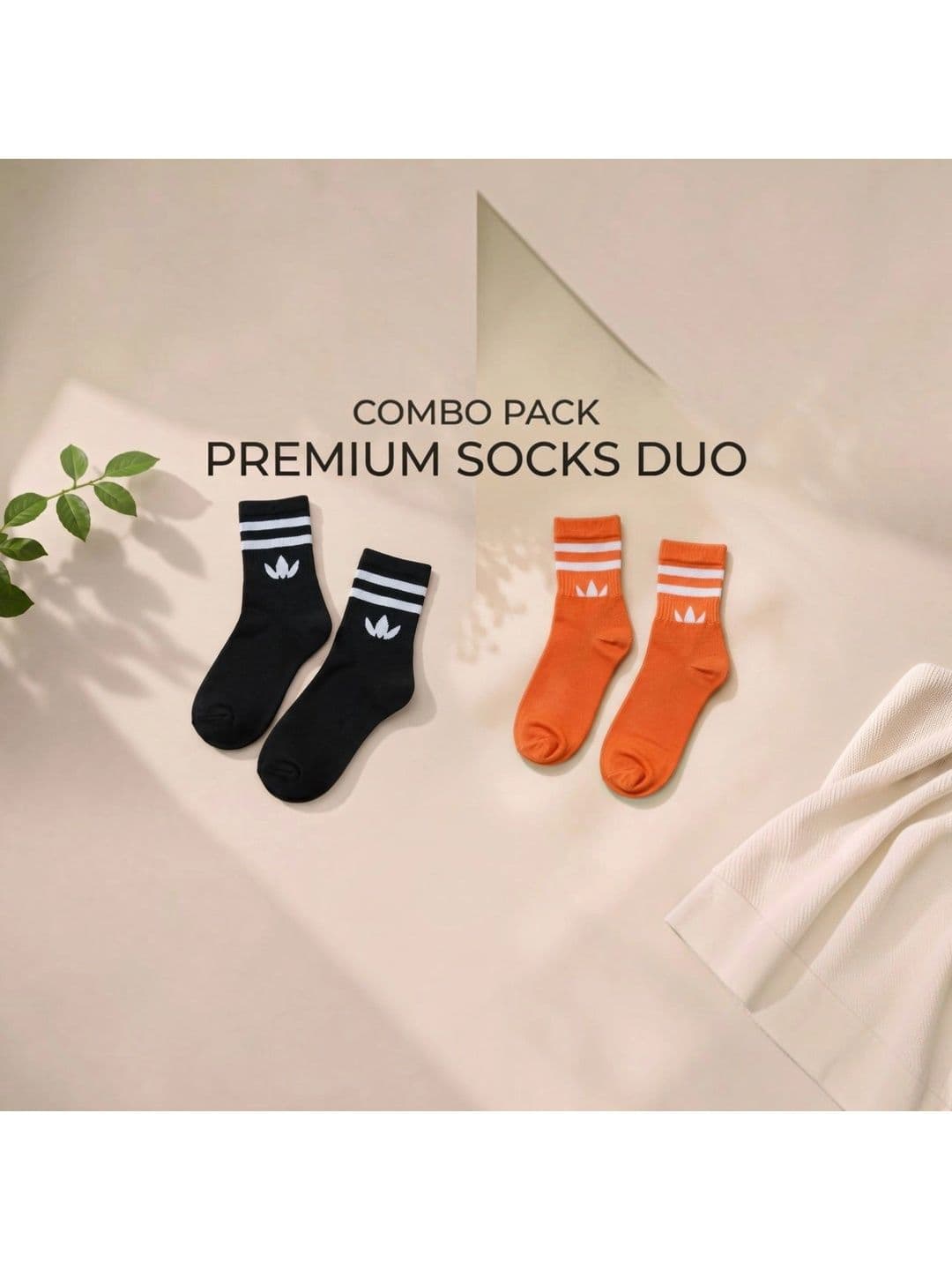 SWAZ Men Pack of 2 Cotton Assorted Striped Above Ankle Socks - view 1