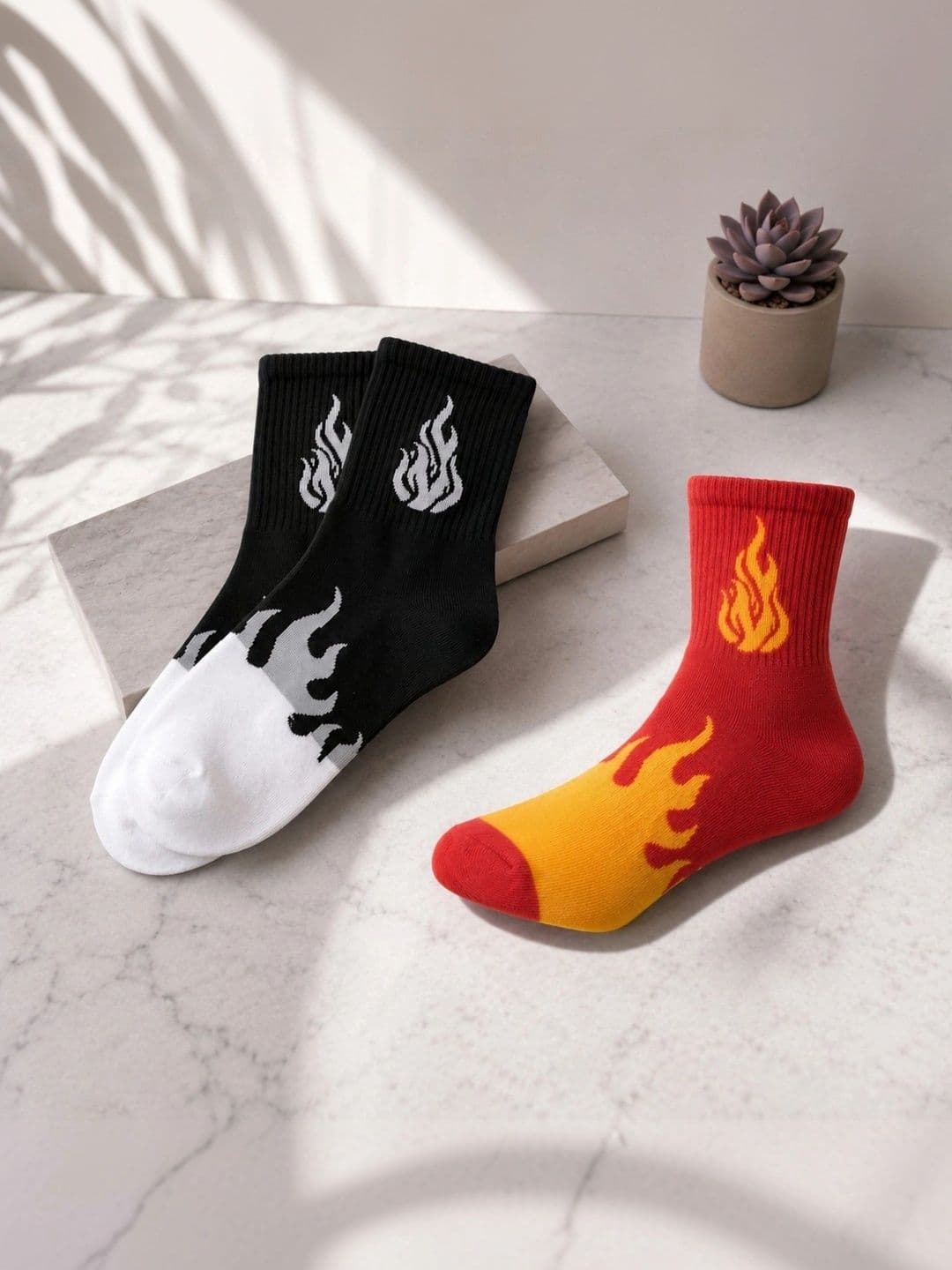 SWAZ Men Pack of 2 Cotton Assorted Patterned Ankle Length Socks - view 1