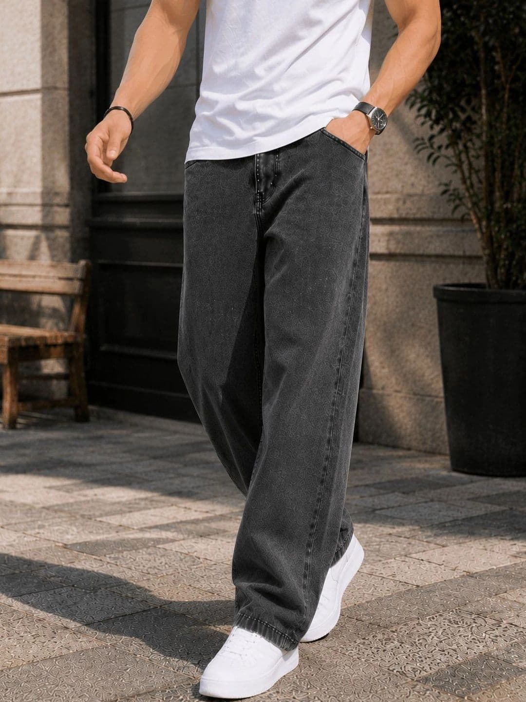 MARK VIEW Men Classic Straight Fit Mid-Rise Stretchable Jeans - view 1