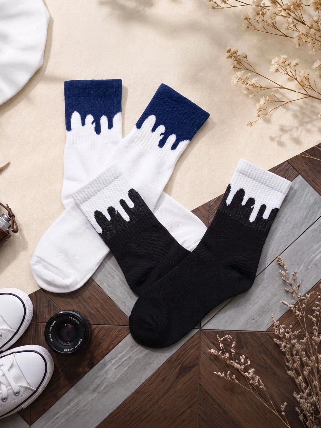 SWAZ Men Pack of 2 Cotton Assorted Patterned Calf Length Socks - view 1