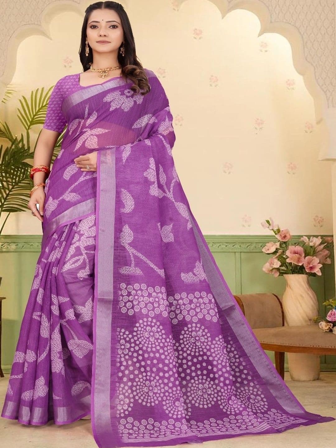 JIVIKA Woven Design Silk Cotton Kanjeevaram Saree - view 1