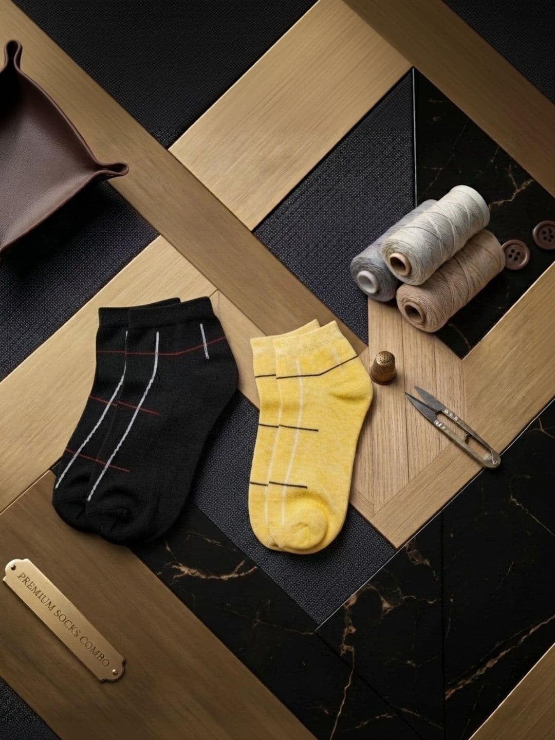 SWAZ Men Pack of 2 Cotton Assorted Patterned Ankle Length Socks - view 1