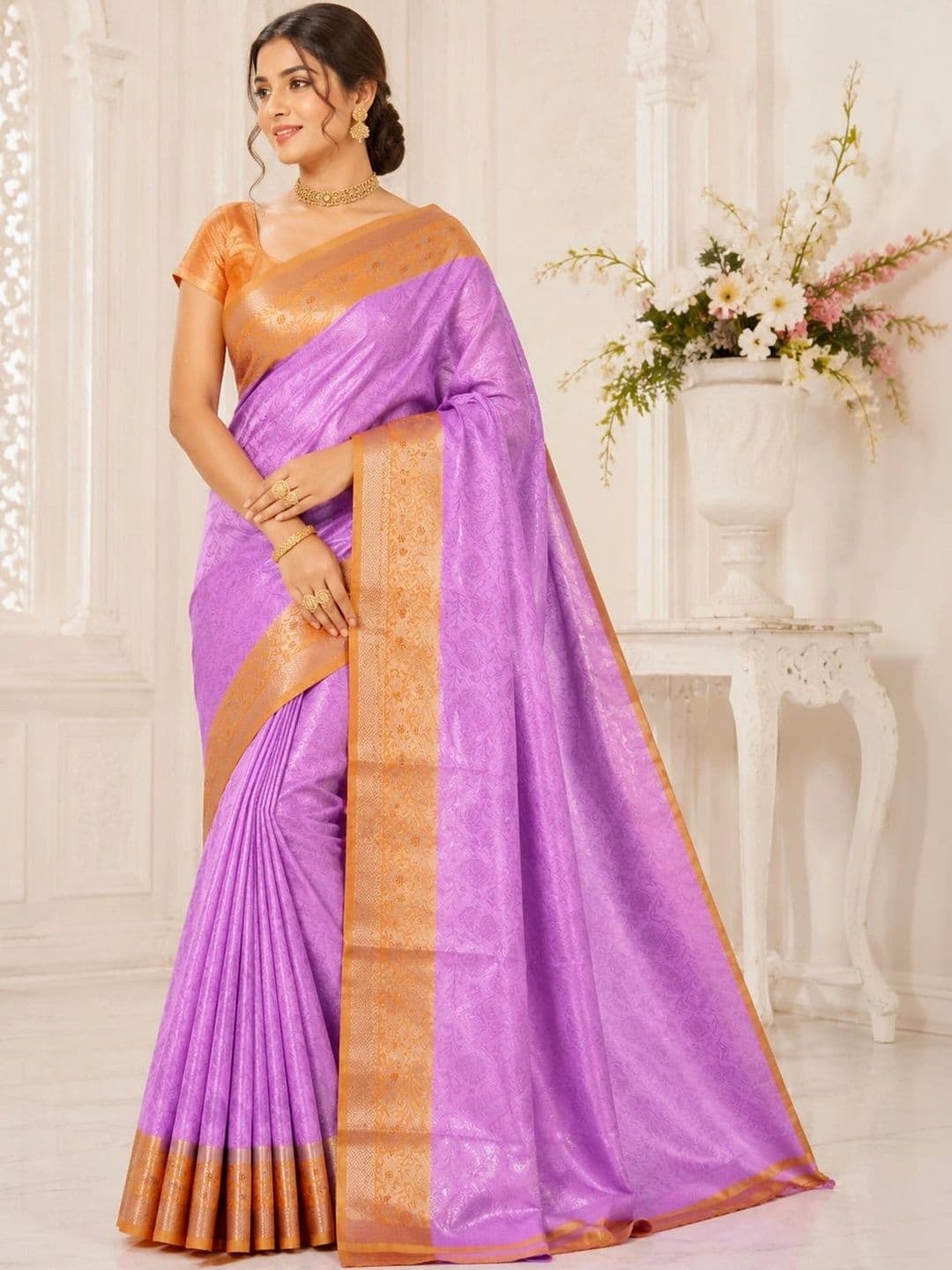 CRAFTONI Zari Art Silk Kanjeevaram Saree - view 1