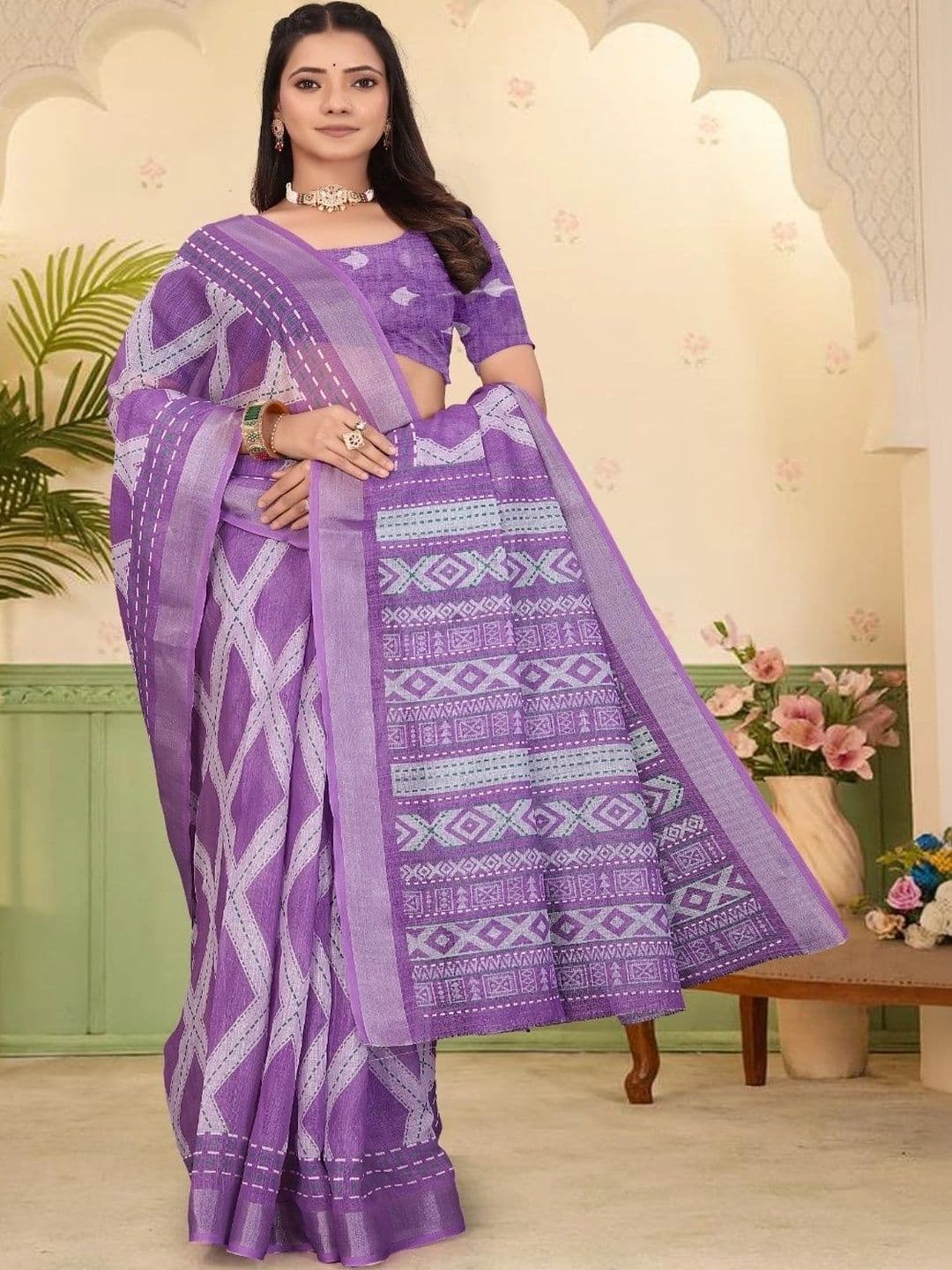 JIVIKA Woven Design Silk Cotton Fusion Kanjeevaram Saree - view 1