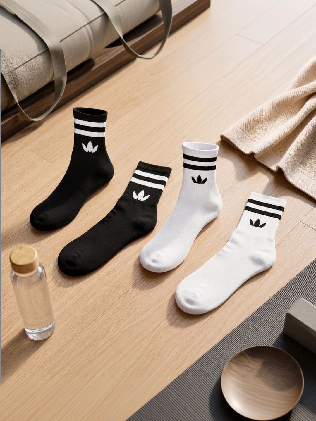 SWAZ Men Pack of 2 Cotton Assorted Striped Above Ankle Socks - view 1
