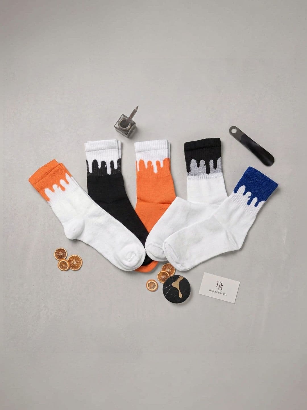 pell-mell Men Pack of 5 Cotton Assorted Patterned Calf Length Socks - view 1