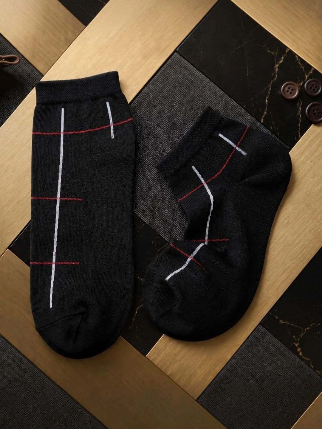 SWAZ Men Pack of 2 Cotton Assorted Patterned Ankle Length Socks - view 1
