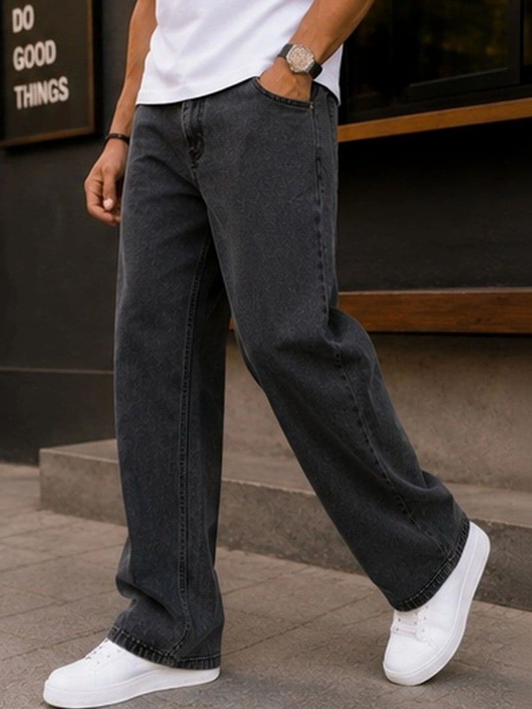 DENIM LIFE Men Classic Straight Fit Mid-Rise Stretchable Jeans - view 1
