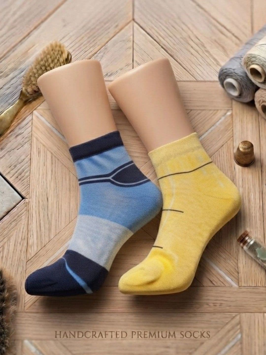 SWAZ Men Pack of 2 Cotton Assorted Patterned Above Ankle Socks - view 1