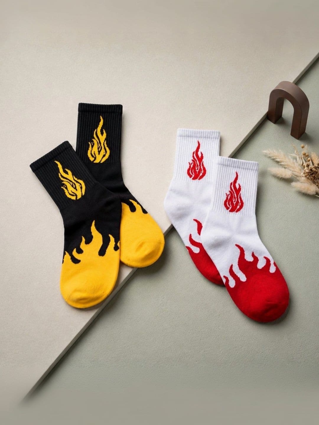 SWAZ Men Pack of 2 Cotton Assorted Patterned Above Ankle Socks - view 1