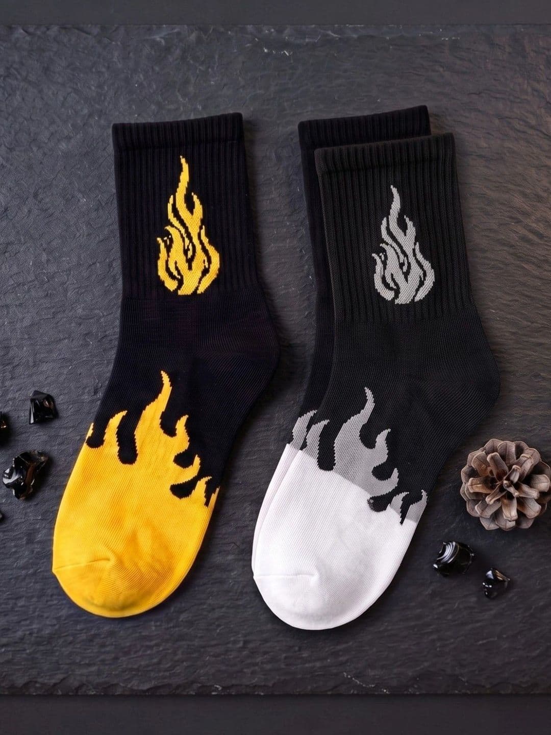pell-mell Men Pack of 2 Cotton Assorted Patterned Above Ankle Socks - view 1