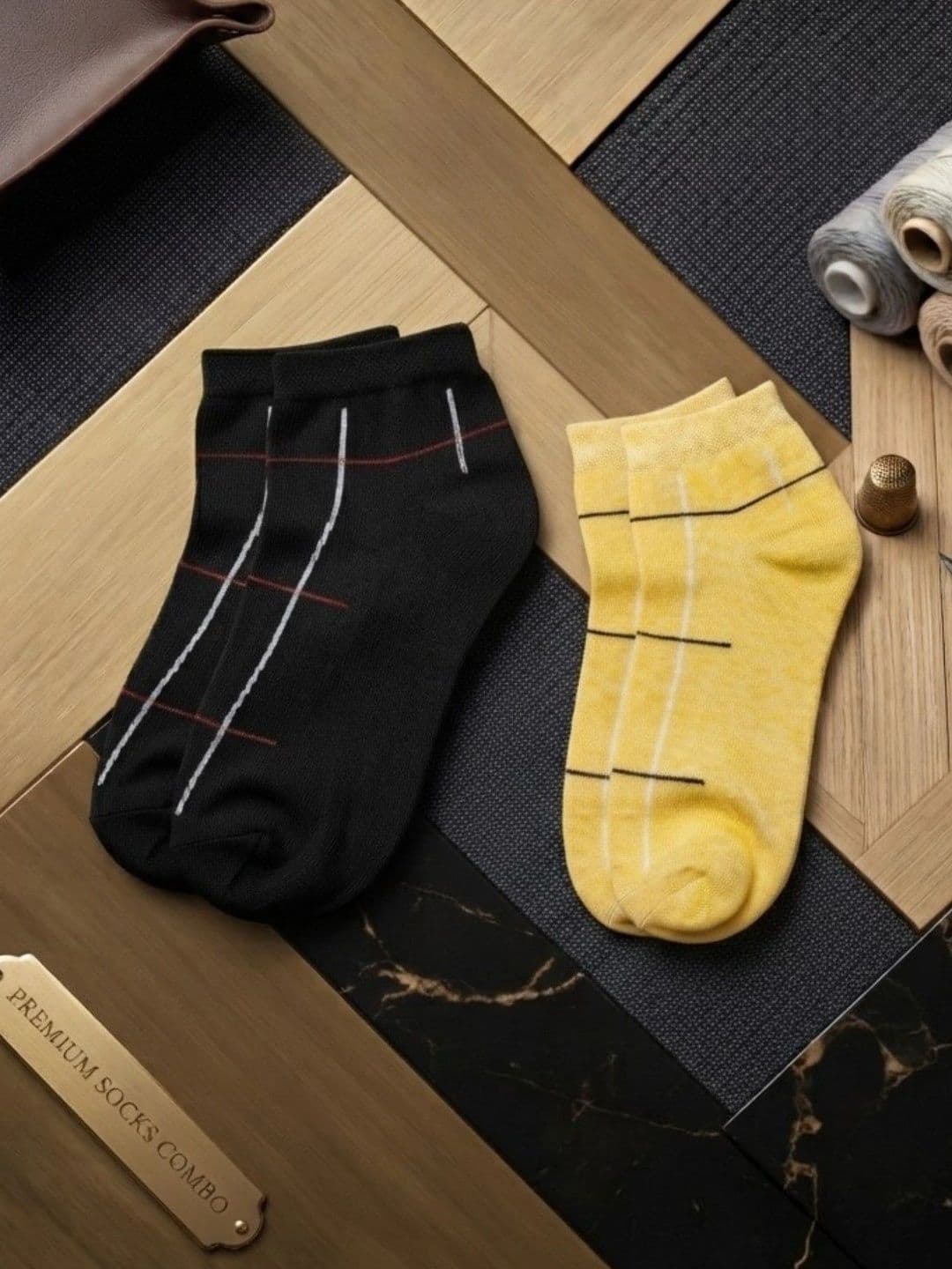 pell-mell Men Pack of 2 Cotton Assorted Patterned Ankle Length Socks - view 1