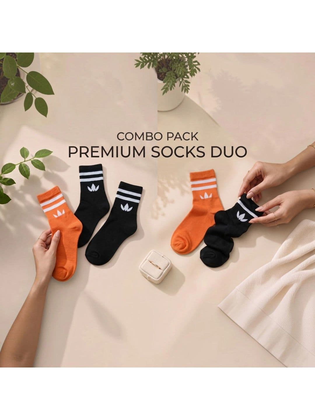 SWAZ Men Pack of 2 Cotton Assorted Striped Above Ankle Socks - view 1