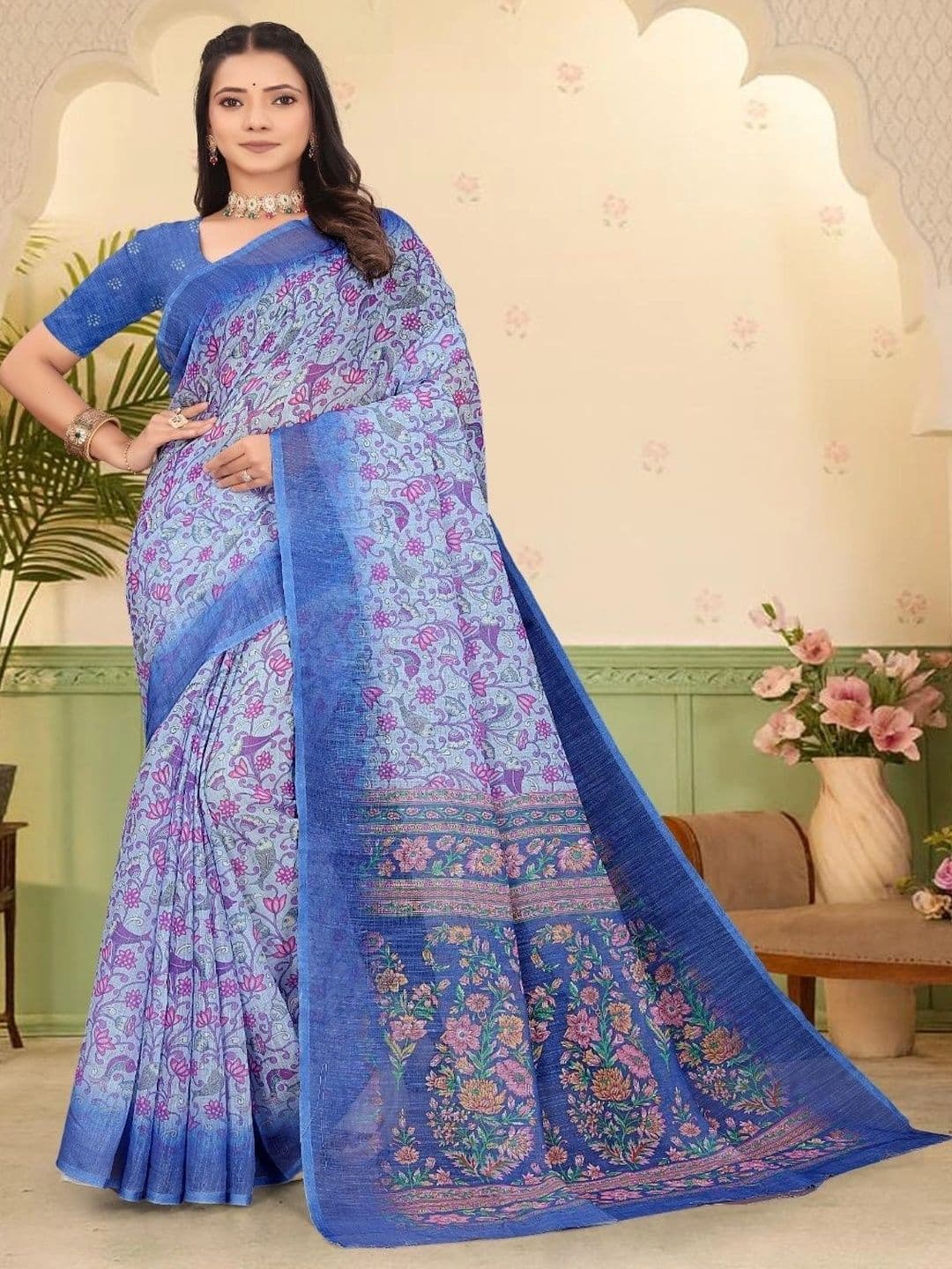 JIVIKA Woven Design Silk Cotton Kanjeevaram Saree - view 1