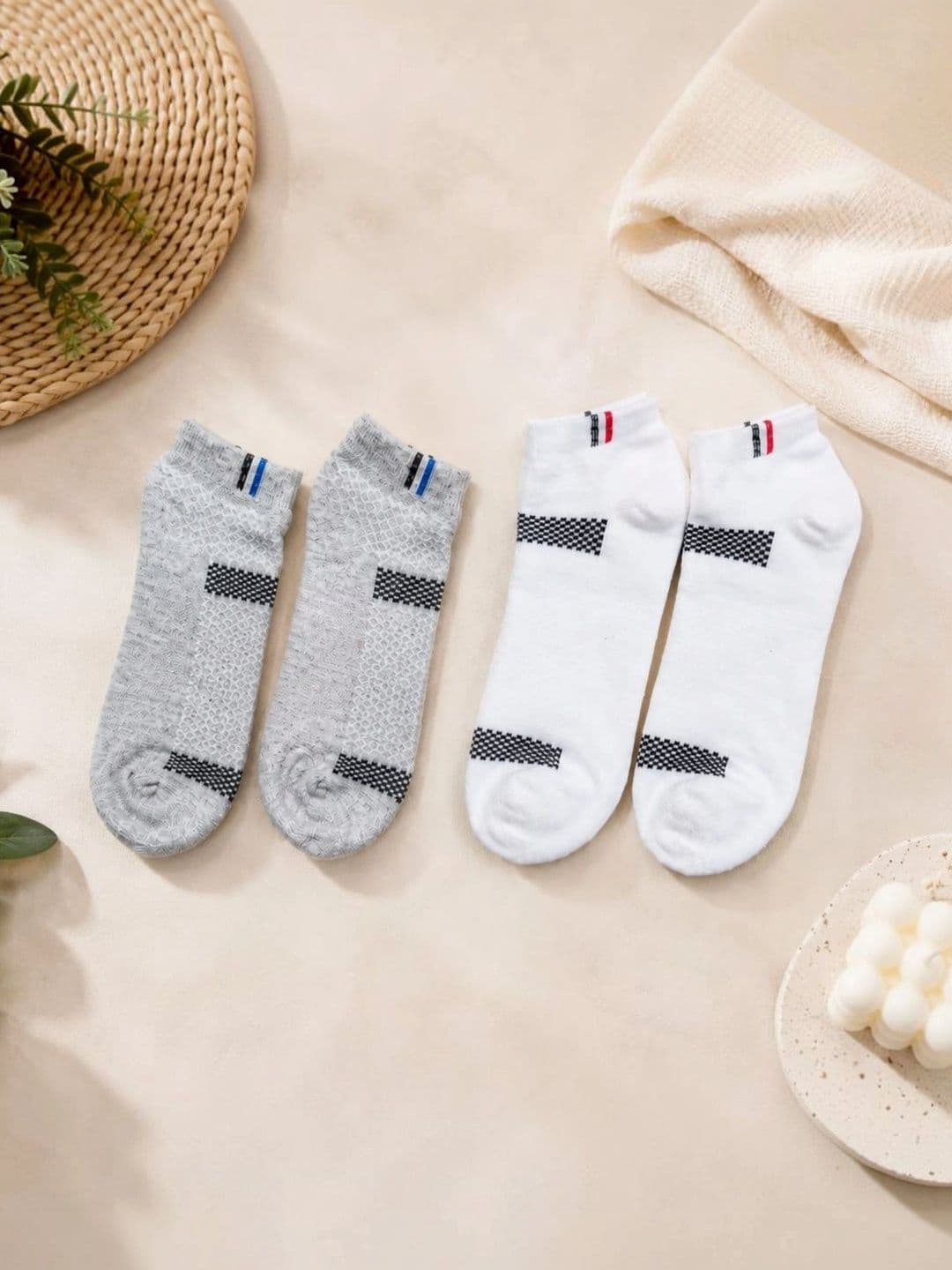 SWAZ Men Pack of 2 Cotton Assorted Patterned Ankle Length Socks - view 1