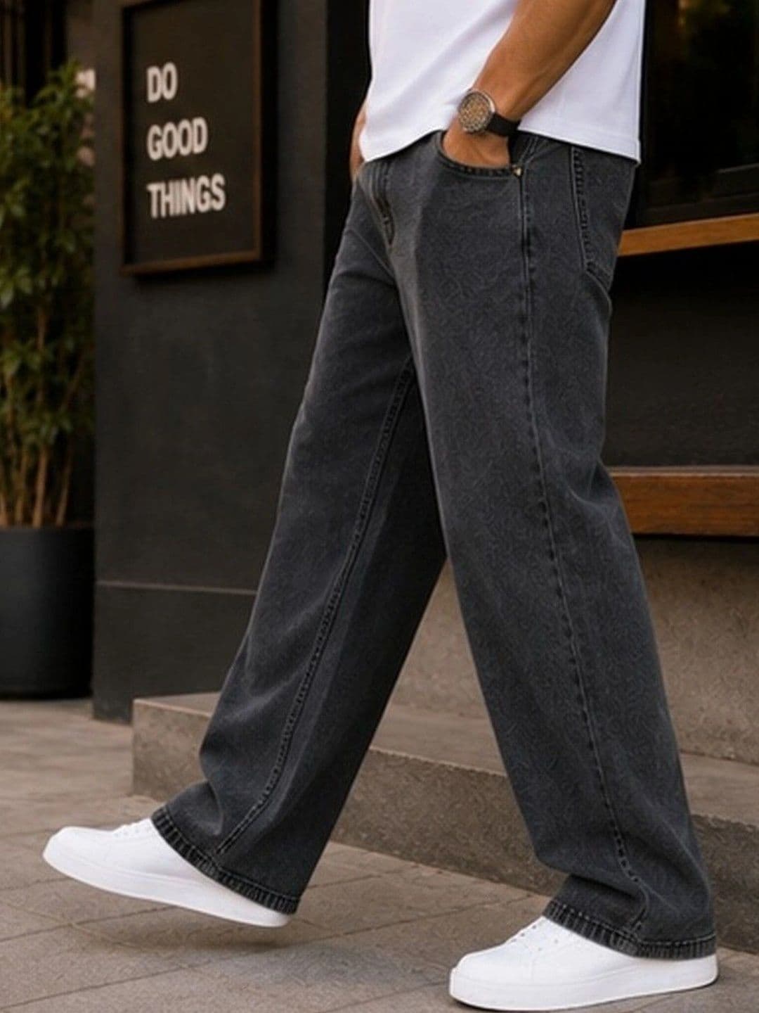 DENIM LIFE Men Classic Straight Fit Mid-Rise Stretchable Denim Jeans - view 1