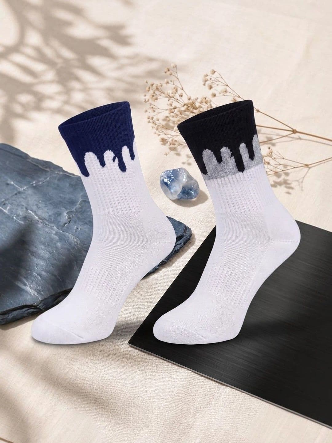 pell-mell Men Pack of 2 Cotton Assorted Patterned Above Ankle Socks - view 1