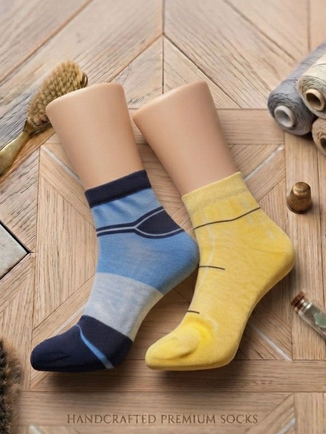 SWAZ Men Pack of 2 Cotton Assorted Patterned Ankle Length Socks - view 1