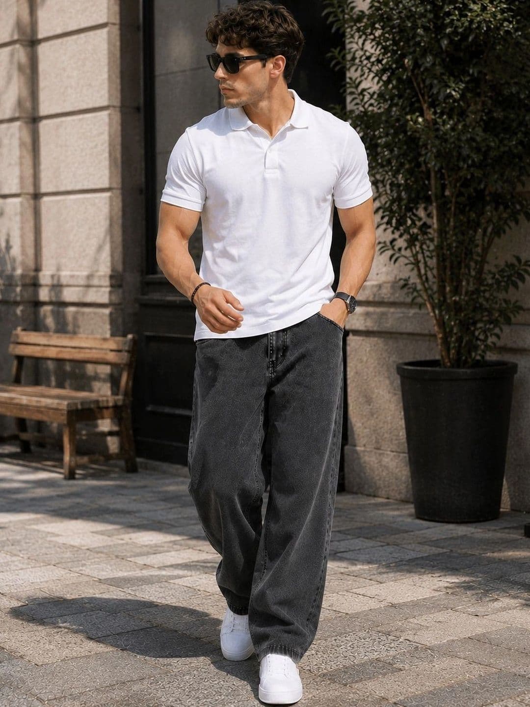 MARK VIEW Men Classic Straight Fit Mid-Rise Stretchable Jeans - view 1