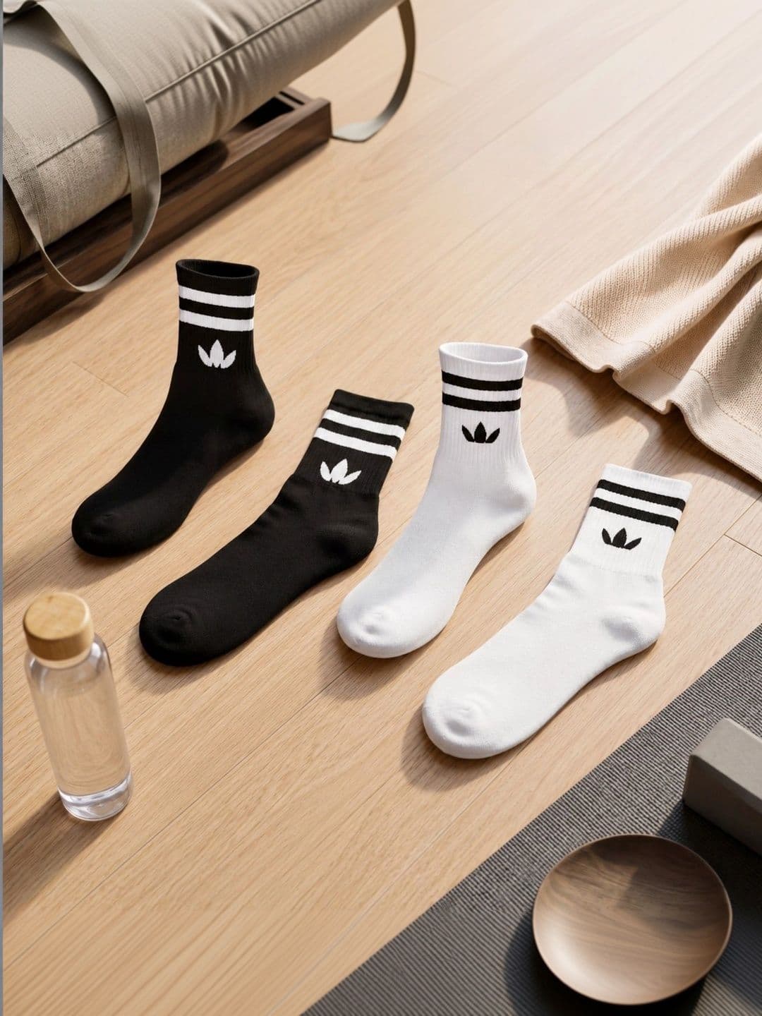 SWAZ Men Pack of 2 Cotton Assorted Striped Above Ankle Socks - view 1