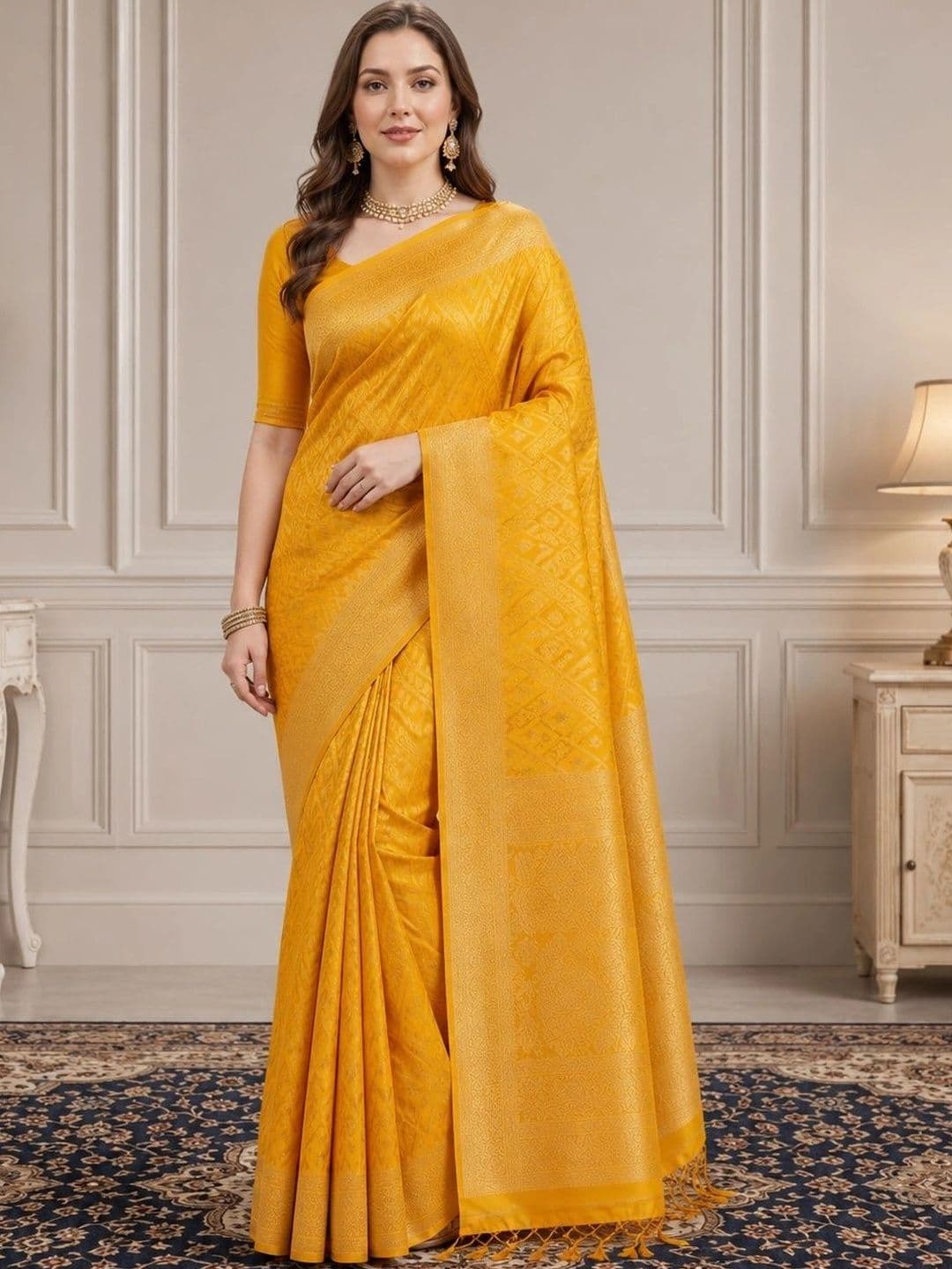 DIVASTRI Woven Design Zari Art Silk Fusion Banarasi Saree - view 1