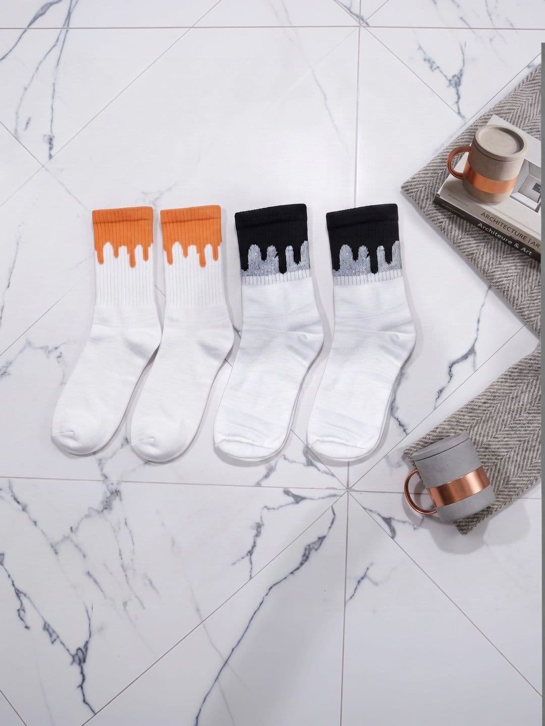 SWAZ Men Pack of 2 Cotton Assorted Patterned Calf Length Socks - view 1
