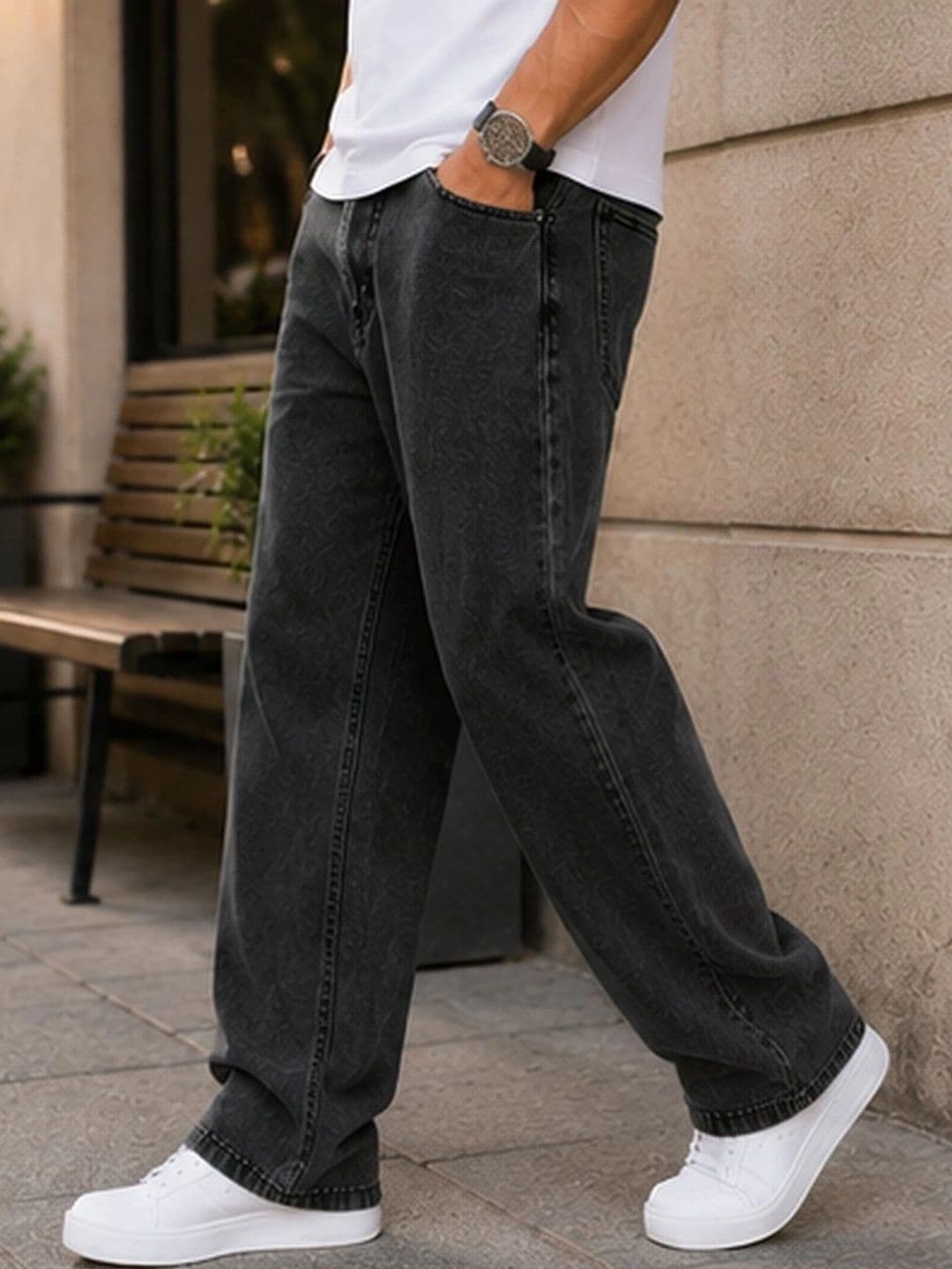 DENIM LIFE Men Classic Straight Fit Mid-Rise Stretchable Jeans - view 1
