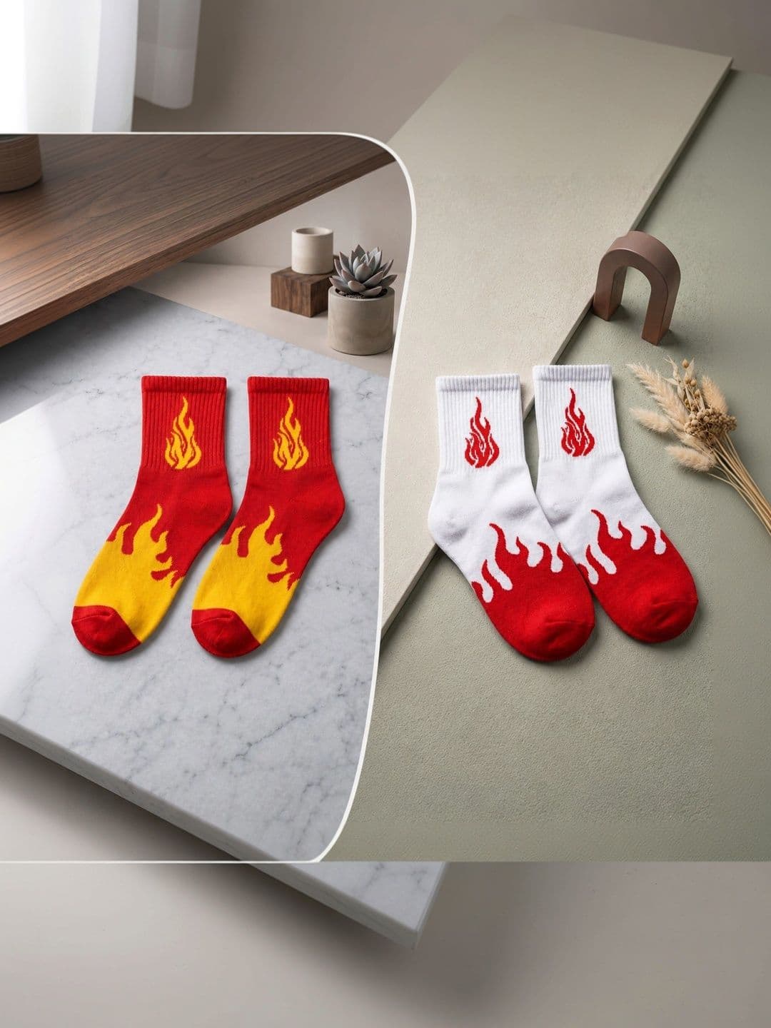 pell-mell Men Pack of 2 Cotton Assorted Patterned Above Ankle Socks - view 1