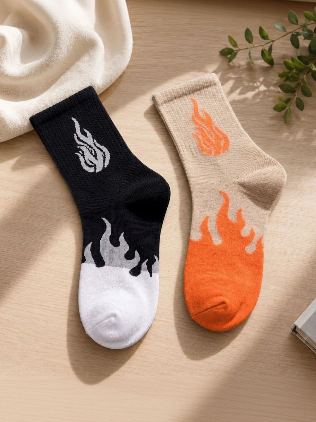 SWAZ Men Pack of 2 Cotton Patterned Calf Length Cotton Socks - view 1