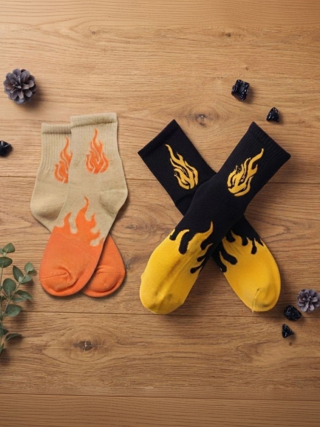 SWAZ Men Pack of 2 Cotton Assorted Patterned Above Ankle Socks - view 1