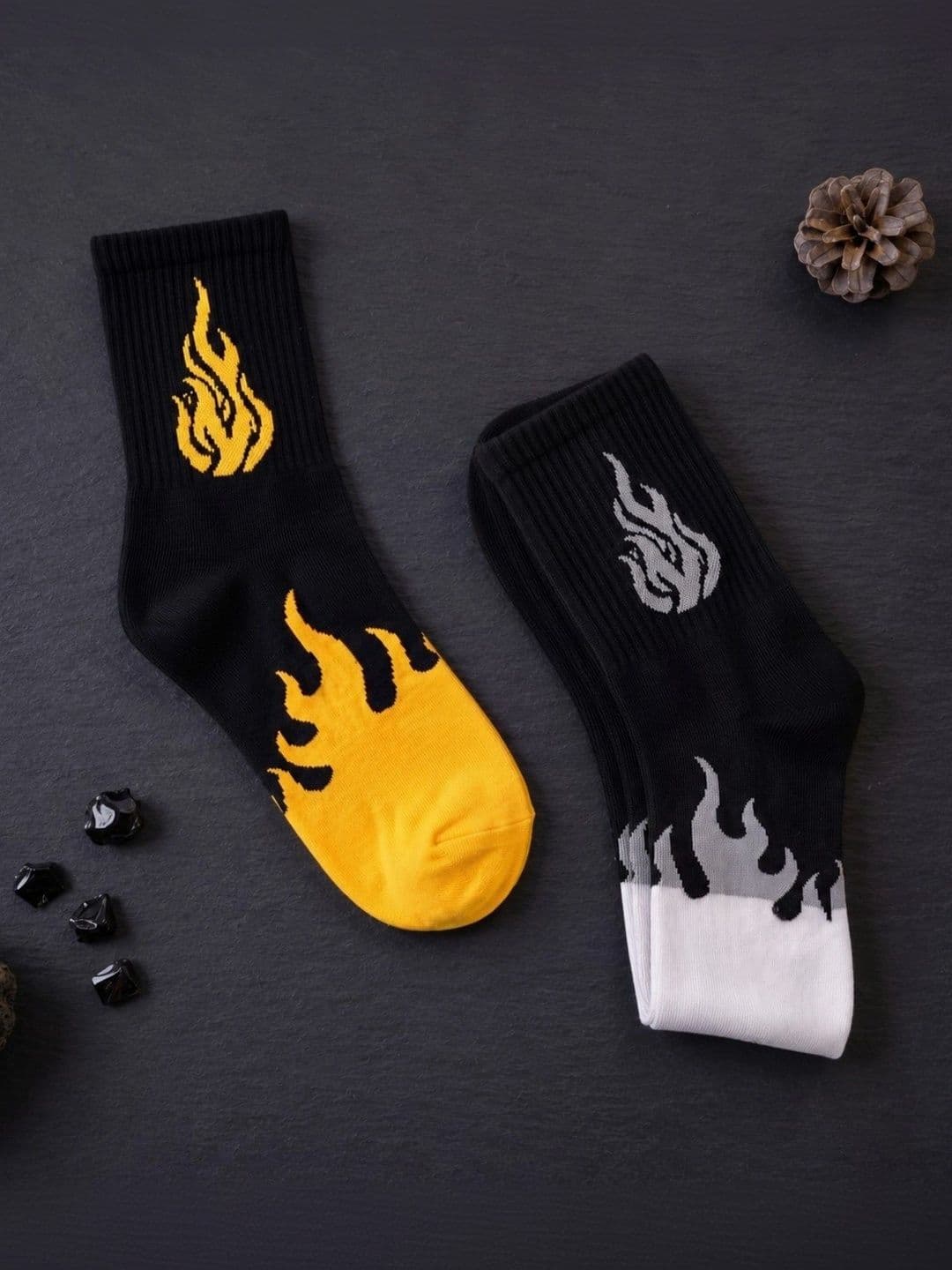 SWAZ Men Pack of 2 Cotton Assorted Patterned Calf Length Socks - view 1