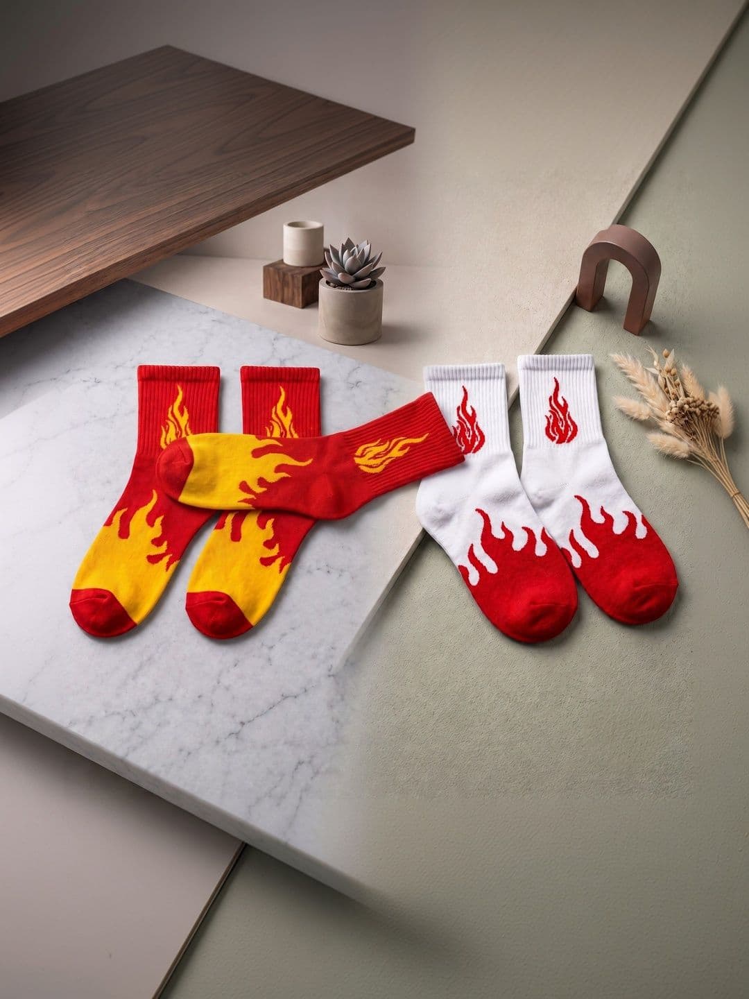 pell-mell Men Pack of 2 Cotton Assorted Patterned Above Ankle Socks - view 1