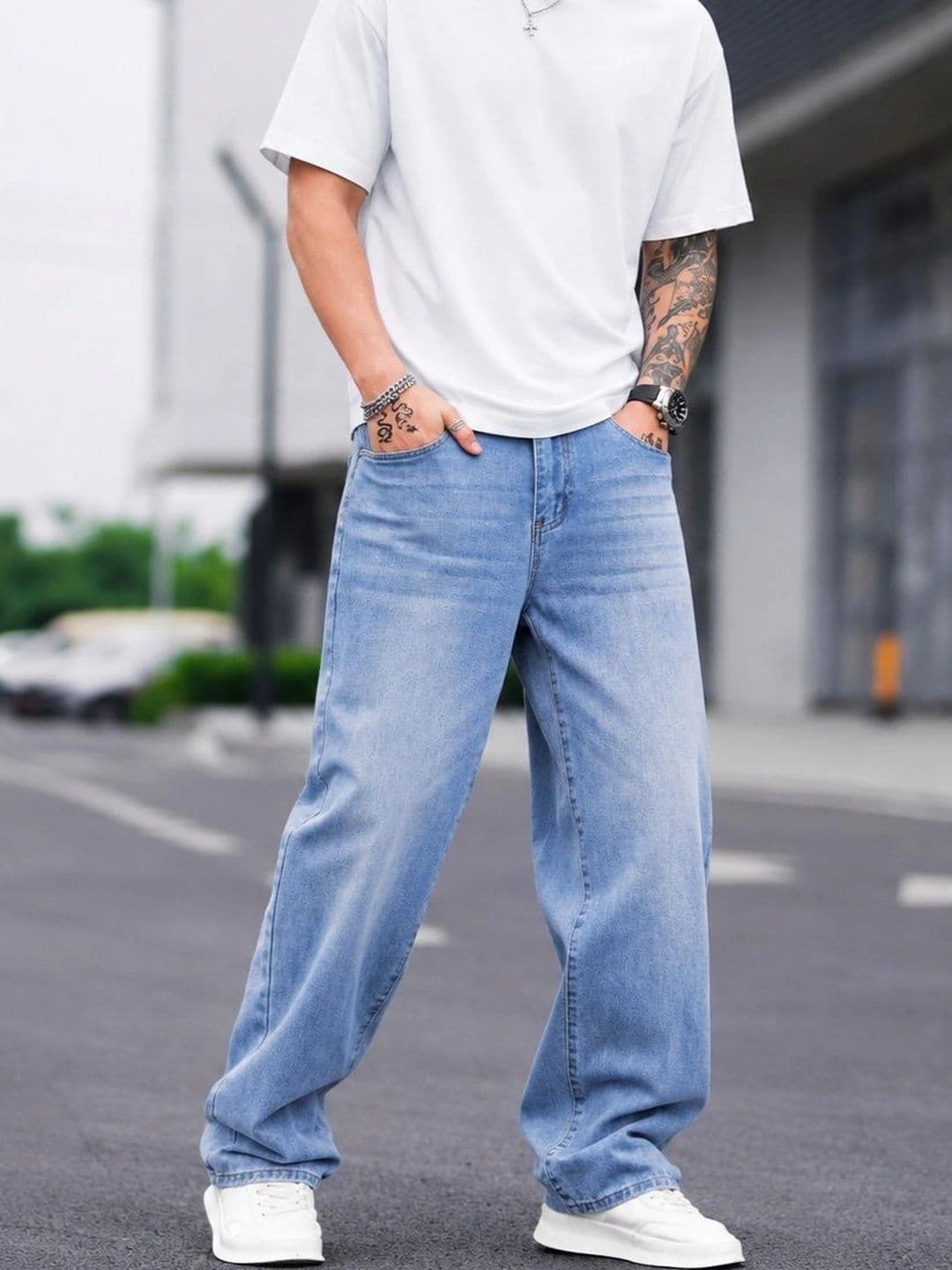 PINKLIT Men Straight Fit Mid-Rise Light Fade Jeans - view 1