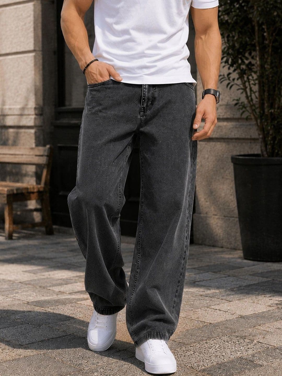 MARK VIEW Men Classic Straight Fit Mid-Rise Stretchable Jeans - view 1