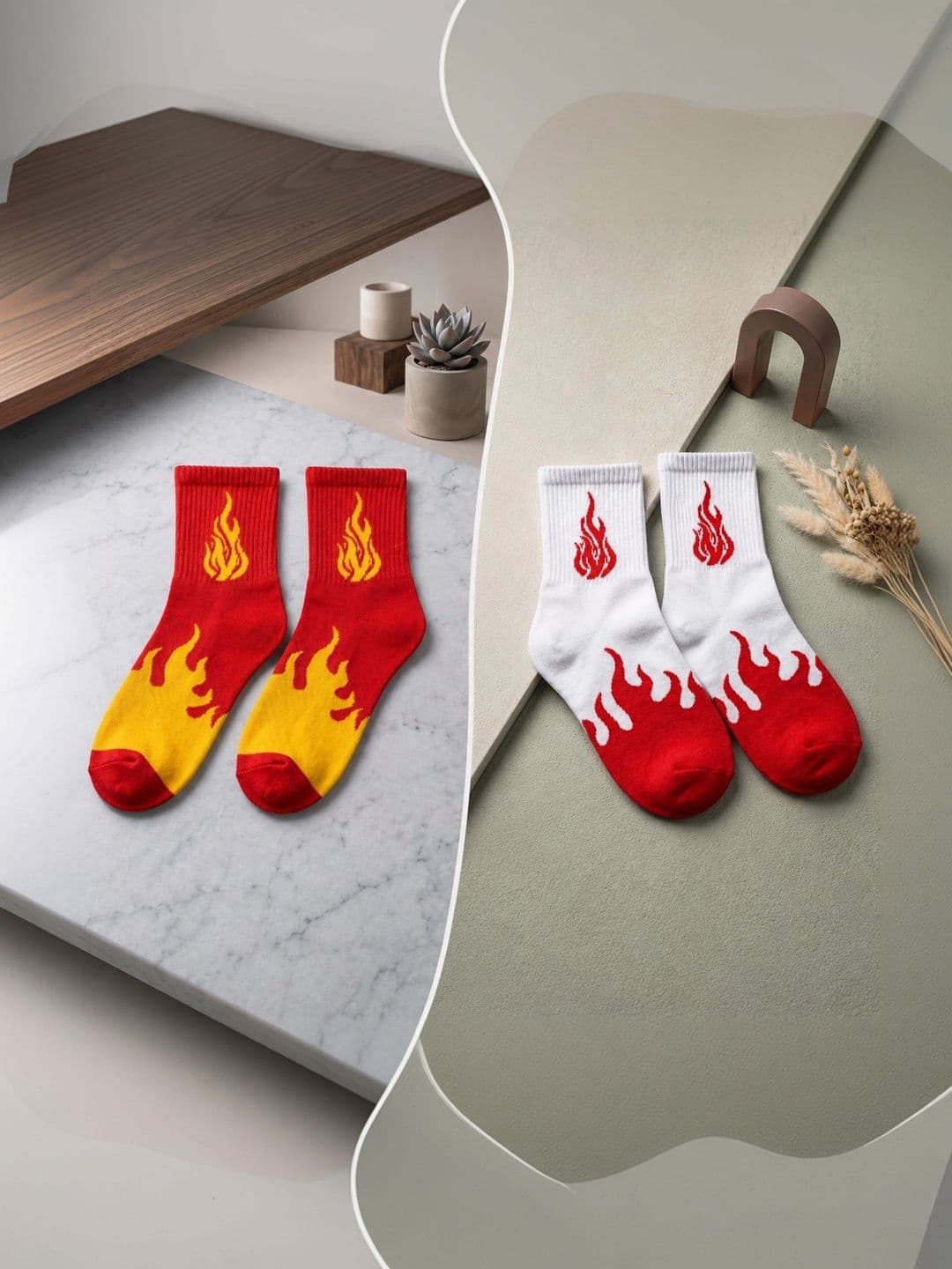 SWAZ Men Pack of 2 Cotton Assorted Patterned Above Ankle Socks - view 1