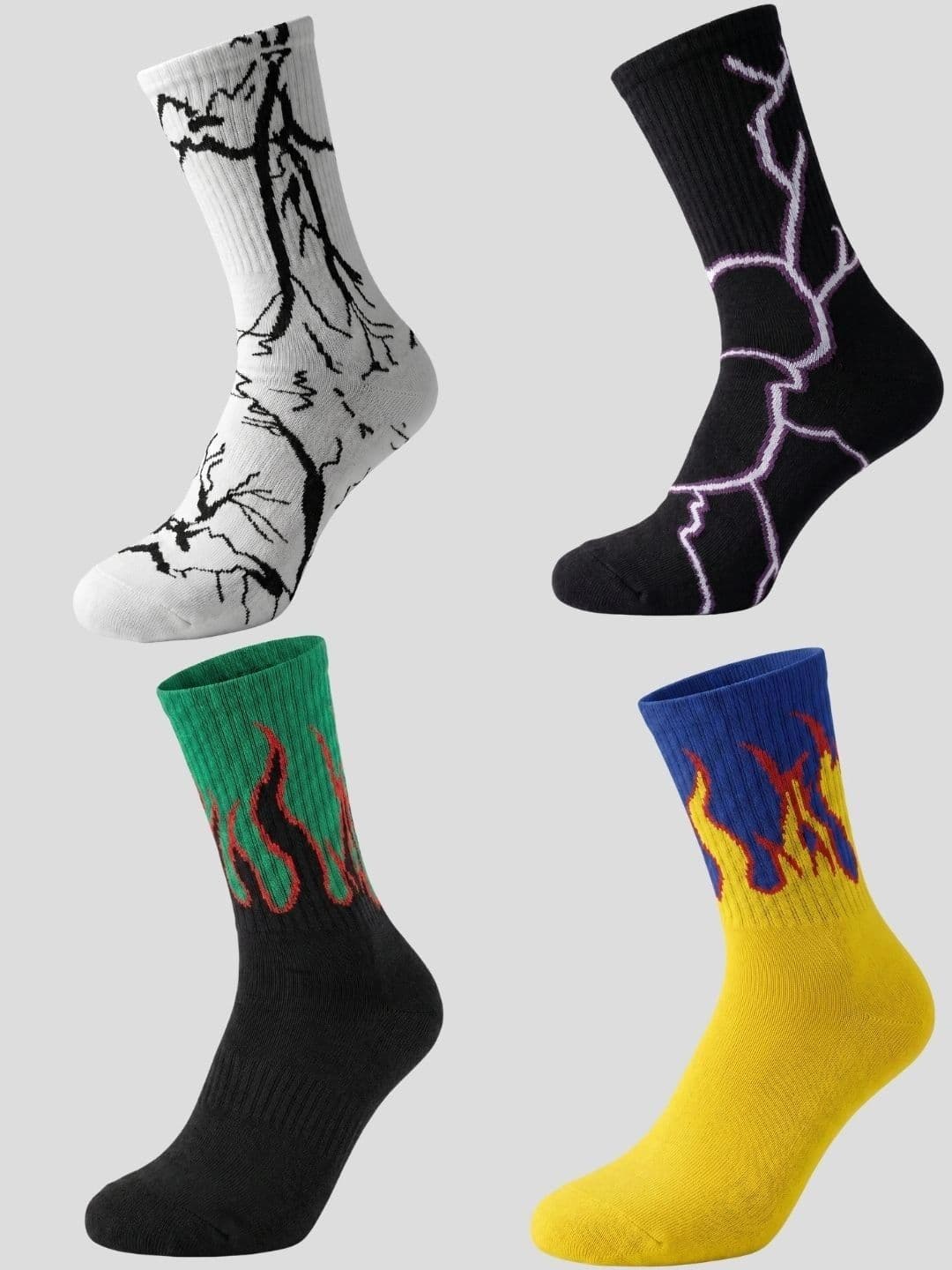 Moda Rapido Men Pack of 4 Cotton Blend Patterned Above Ankle Socks - view 1