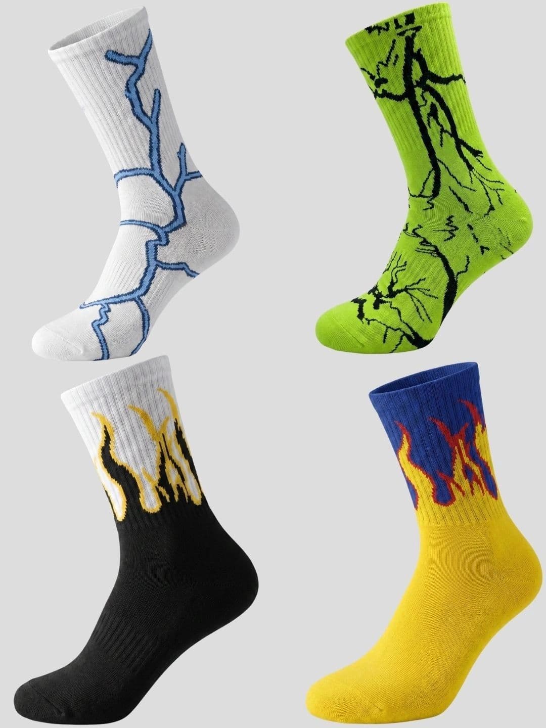 Moda Rapido Men Pack of 4 Cotton Blend Patterned Calf Length Socks - view 1