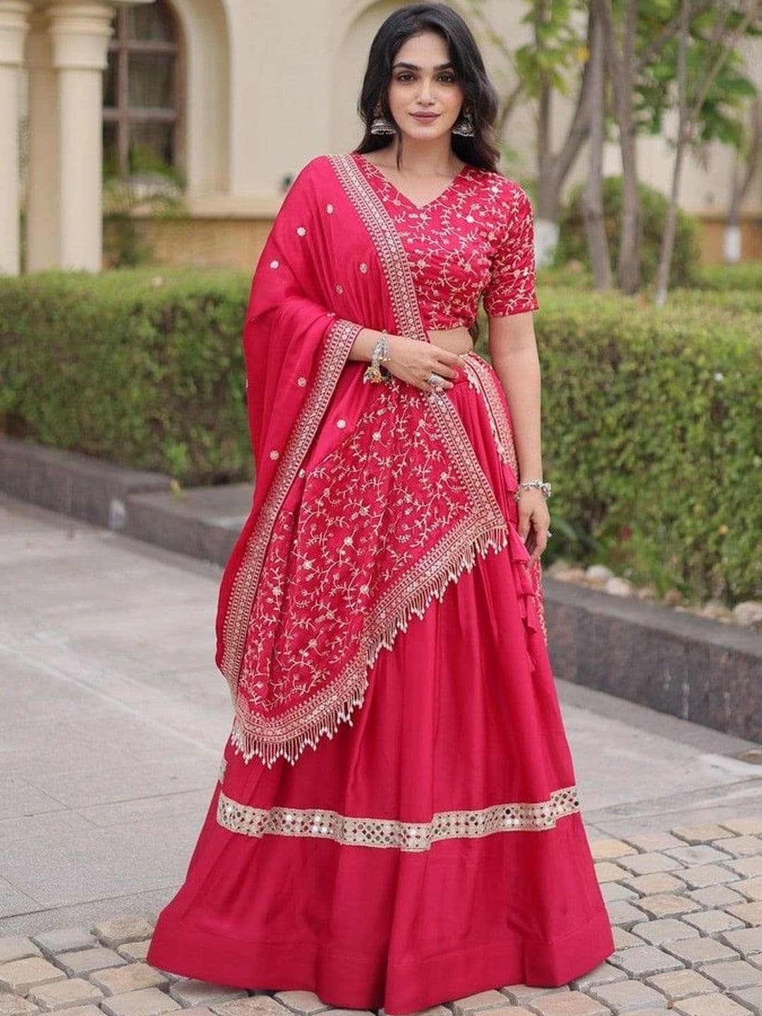 Livewear Embroidered Ready to Wear Lehenga & Unstitched Blouse With Dupatta - view 1