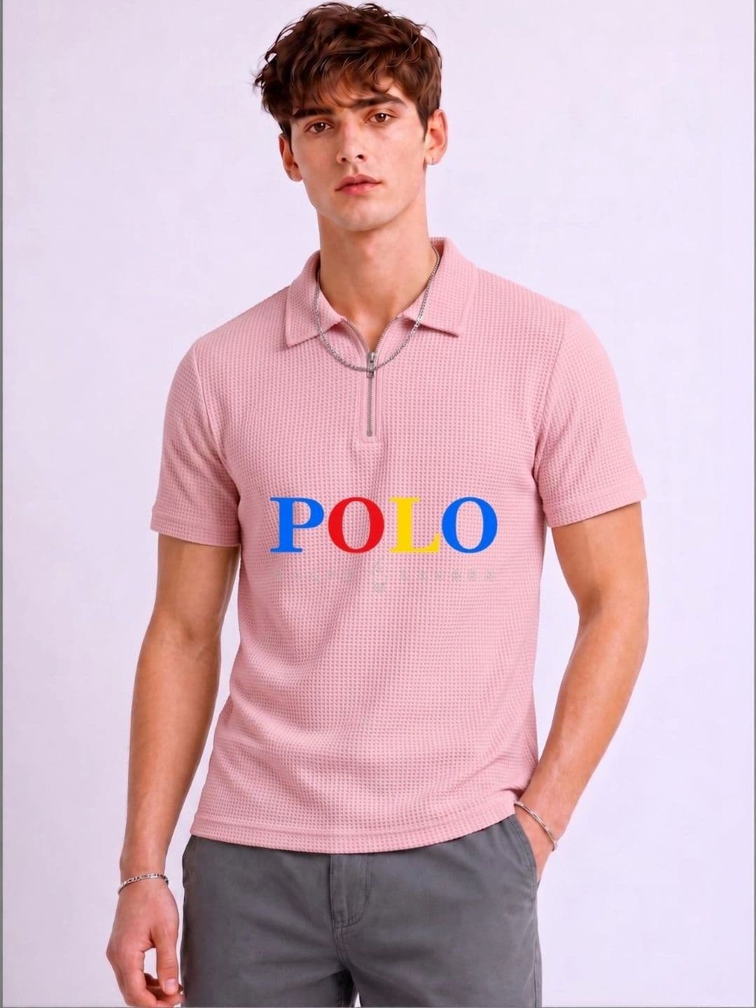 Mobox Men Brand Logo Polo Collar T-shirt - view 1