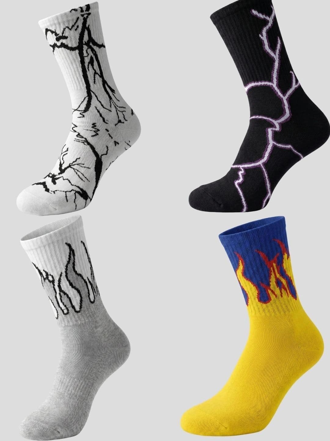 Moda Rapido Men Pack of 4 Cotton Blend Patterned Above Ankle Socks - view 1
